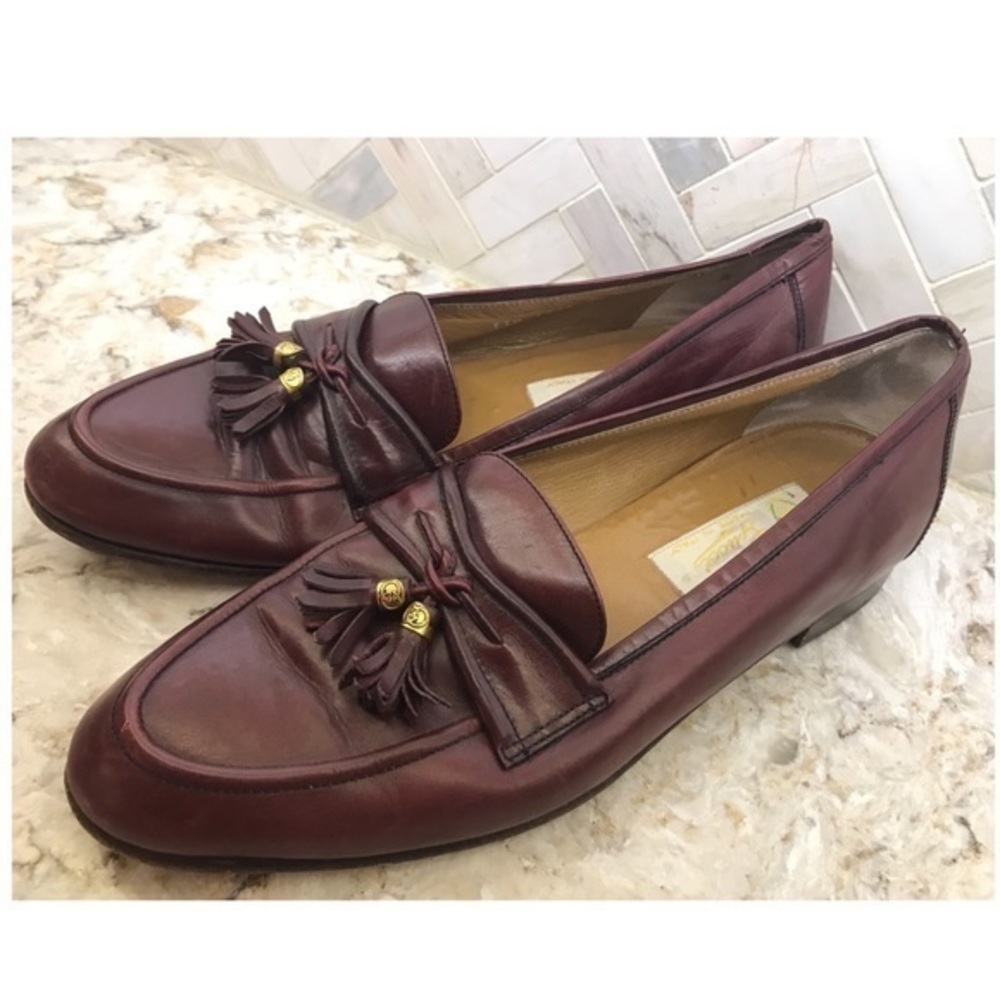 Gucci vintage tassel GG loafers mens size 9.5